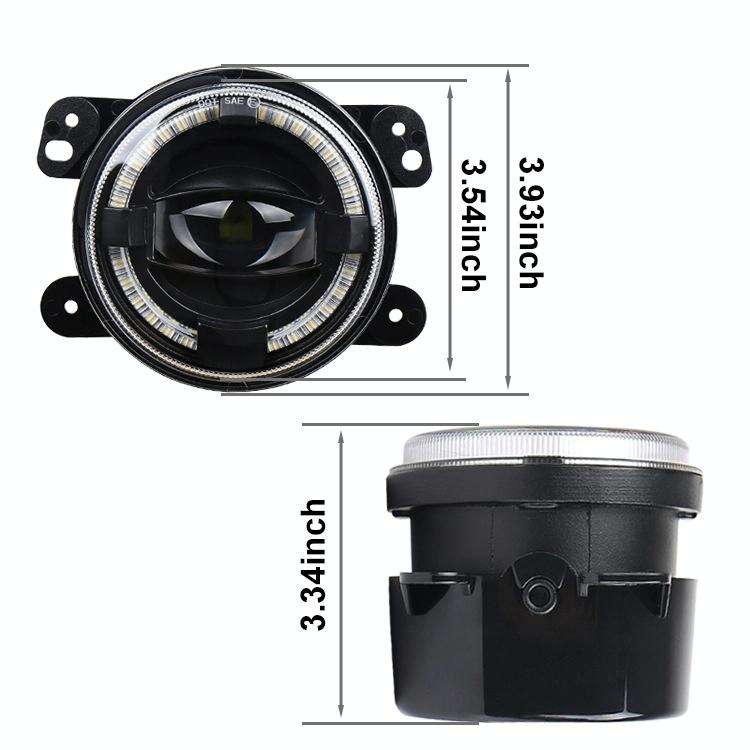 2 PCS 4 inch Car LED Angel Eyes Spotlight Modified Fog Lights for Jeep Wrangler / Dodge / Chrysle...