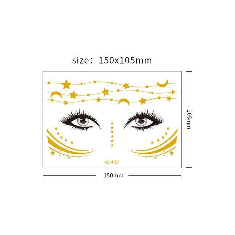 20 PCS Waterproof Bronzing Face Tattoo Stickers Party Masquerade Face Stickers(VS-032)