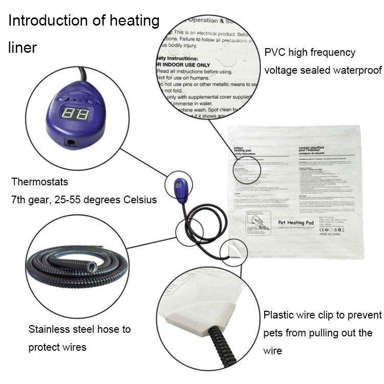 40x30cm Green 12V Low Voltage Multifunctional Warm Pet Heating Pad Pet Electric Blanket(EU Plug)