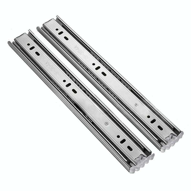 16 inches 3-section Mute Stainless Steel Sliding Drawer Slides Ball Slide Rail Length: 40cm
