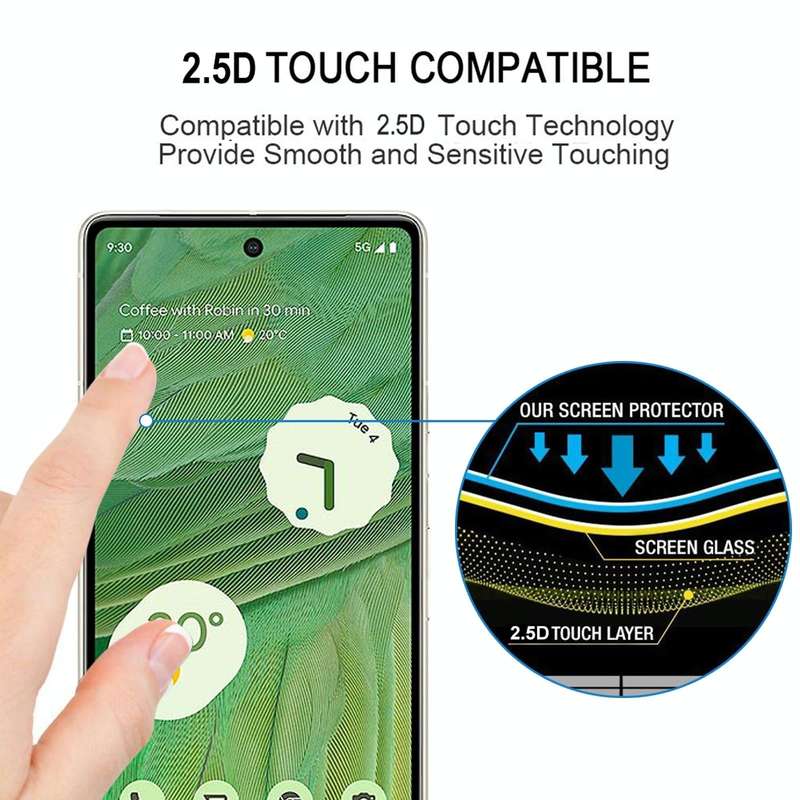 For Google Pixel 7 Full Glue Full Cover Screen Protector Tempered Glass Film
