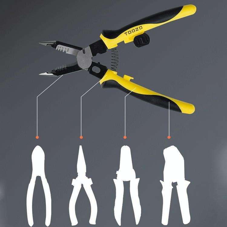 7 In 1 Multi-Function Wire Stripper Electrician Manual Tool(Black Yellow)
