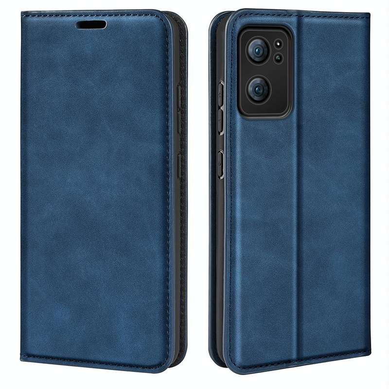 For OPPO Reno 7 5G Retro-skin Magnetic Suction Leather Phone Case(Dark Blue)