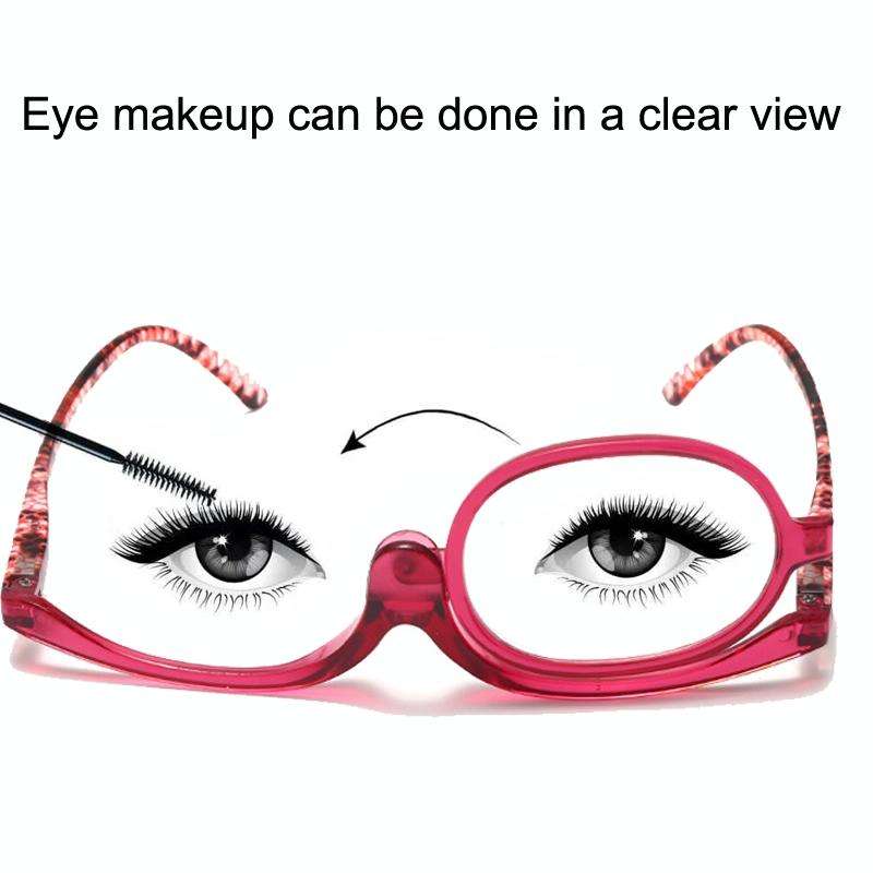 Makeup Presbyopic Glasses Monolithic Reading Glass Magnifying Glass, Degree: +350(Black)