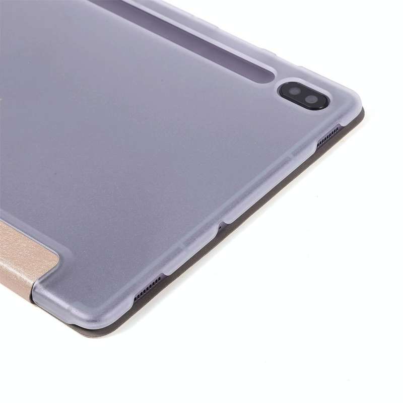 For Samsung Galaxy Tab S8 / Galaxy Tab S7 / T870 Silk Texture Three-fold Horizontal Flip Leather ...