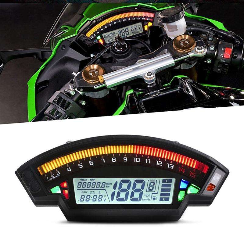 Speedpark Motorcycle LCD TFT Digital Speedometer 14000RPM 6 Gear Backlight Motorcycle Odometer fo...