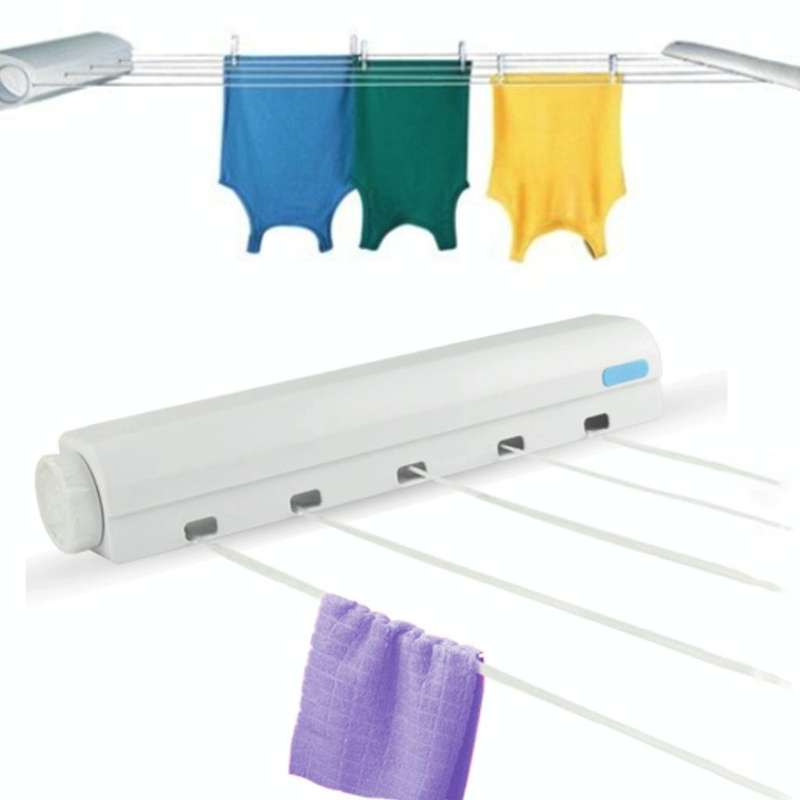 Spring Automatic Retractable Clothesline Drying Rack Towel Rack,Style: Five Wired