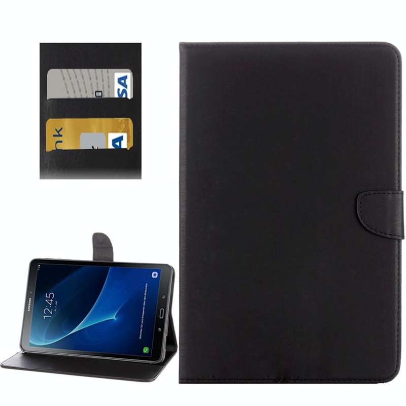 For Galaxy Tab A 10.1 (2016) / P580 Simple Style Horizontal Flip Leather Case with Holder & Card ...