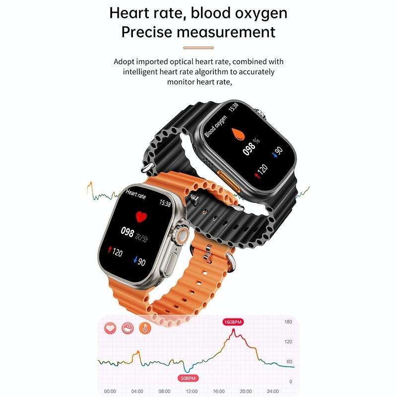 WS-E9 Ultra 2.2 inch IP67 Waterproof Silicone Band Smart Watch, Support Heart Rate / NFC(Black)