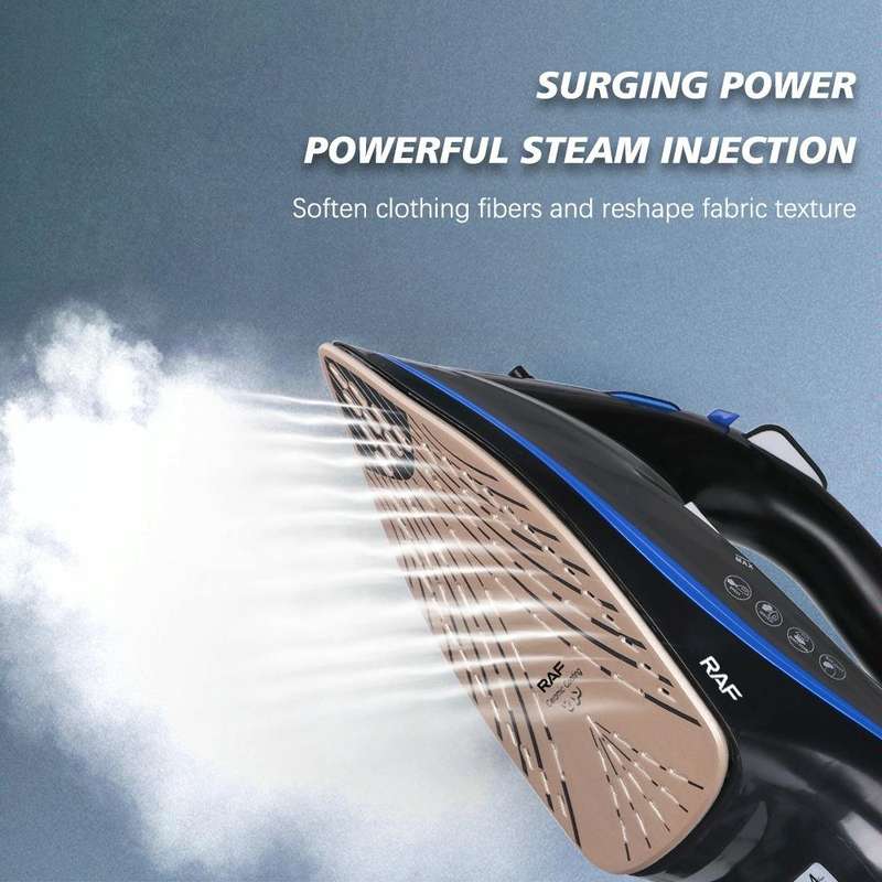 RAF R.1215 Three-Speed Thermostatic Ceramic Soleplate Electric Iron, EU Plug(Black Blue)