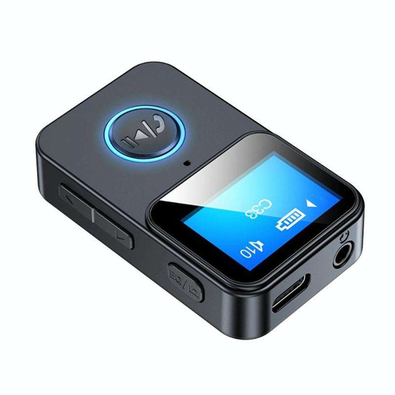C33 Bluetooth 5.0 Audio Receiver Transmitter Portable MP3 Player with LCD Display Support Remote ...