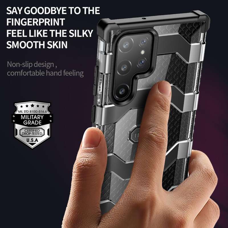 For Samsung Galaxy S22 Ultra 5G wlons Explorer Series PC+TPU Phone Case(Black)