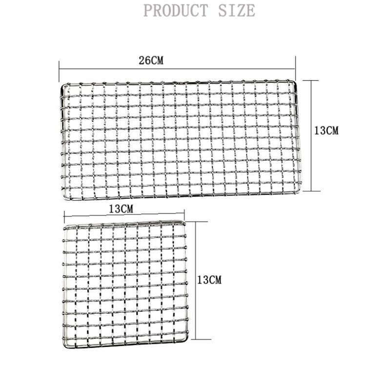 Outdoor Camping Pot Rack Square 304 Stainless Steel Barbecue Mesh Simple Wood Fire Stove Barbecue...