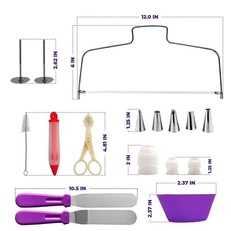 106 in 1 Cake Turntable Set Stainless Steel Decorating Mouth Cake Decorating Baking Tool(Blue)