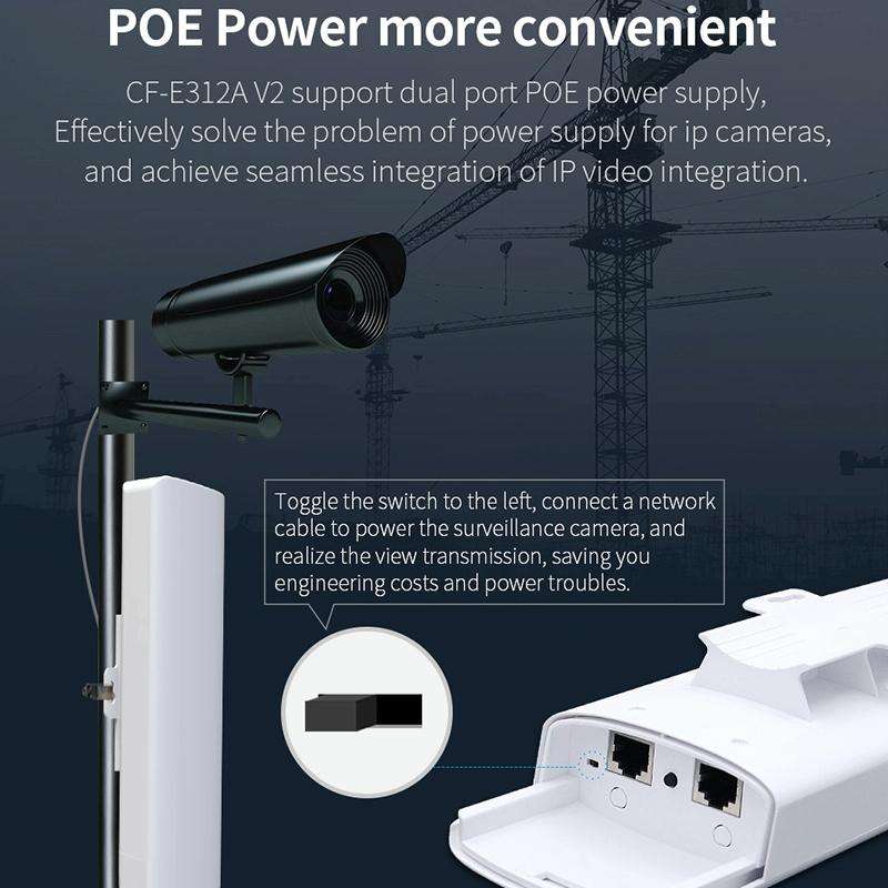 COMFAST CF-E312A Qualcomm AR9344 5.8GHz 300Mbps/s Outdoor ABS Wireless Network Bridge with POE Ad...