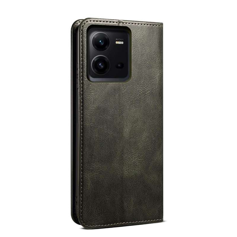 For vivo V25 Oil Wax Crazy Horse Texture Leather Phone Case(Green)