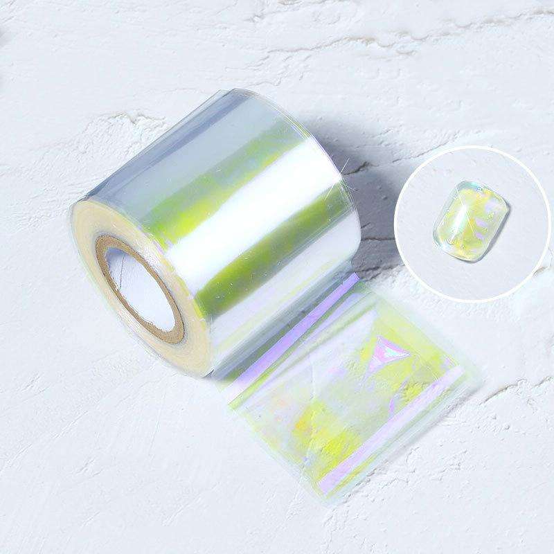 Ice Cube Nail Art Accessories Nail Art Aurora Colorful Cellophane, Specification type: 5cm x 100M...