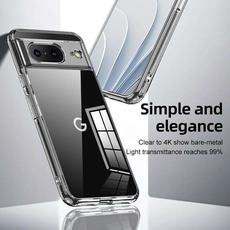 For Google Pixel 8 Armor Clear TPU Hard PC Phone Case(Matte Black)