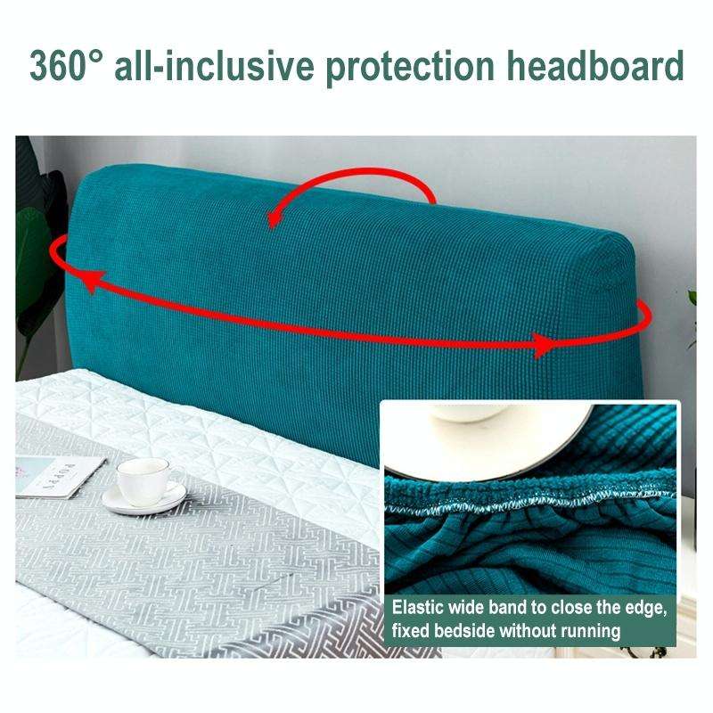 Polar Fleece Elastic Full Covered Headboard Dust Cover, Size:200cm(Light Gray)