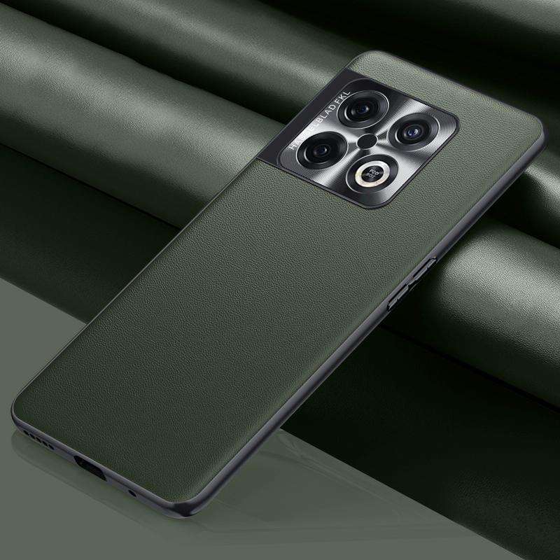 For OnePlus 10 Pro Plain Skin Leather Phone Case(Green)