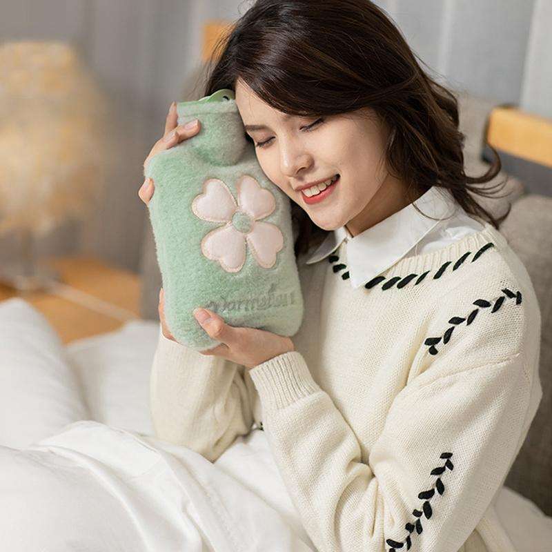 Cartoon Plush Portable Water Jection Mini Hot Water Bag, Color: 500ML Pink