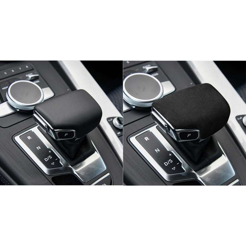 Car Suede Shift Knob Handle Cover A Version for Audi A4/S4(2017+) & A5/S5(2017+), Suitable for Le...