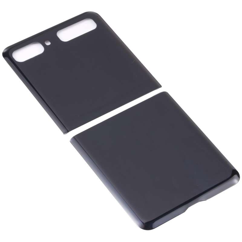 For Samsung Galaxy Z Flip 4G SM-F700 Glass Battery Back Cover (Black)