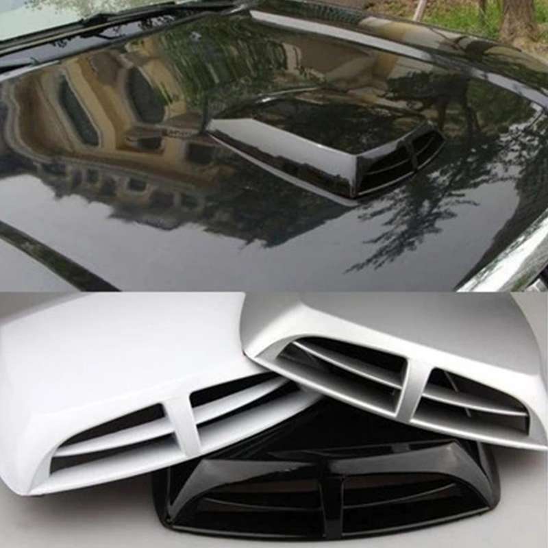 Car Turbo Style Air Intake Bonnet Scoop for Car Decoration(Black)