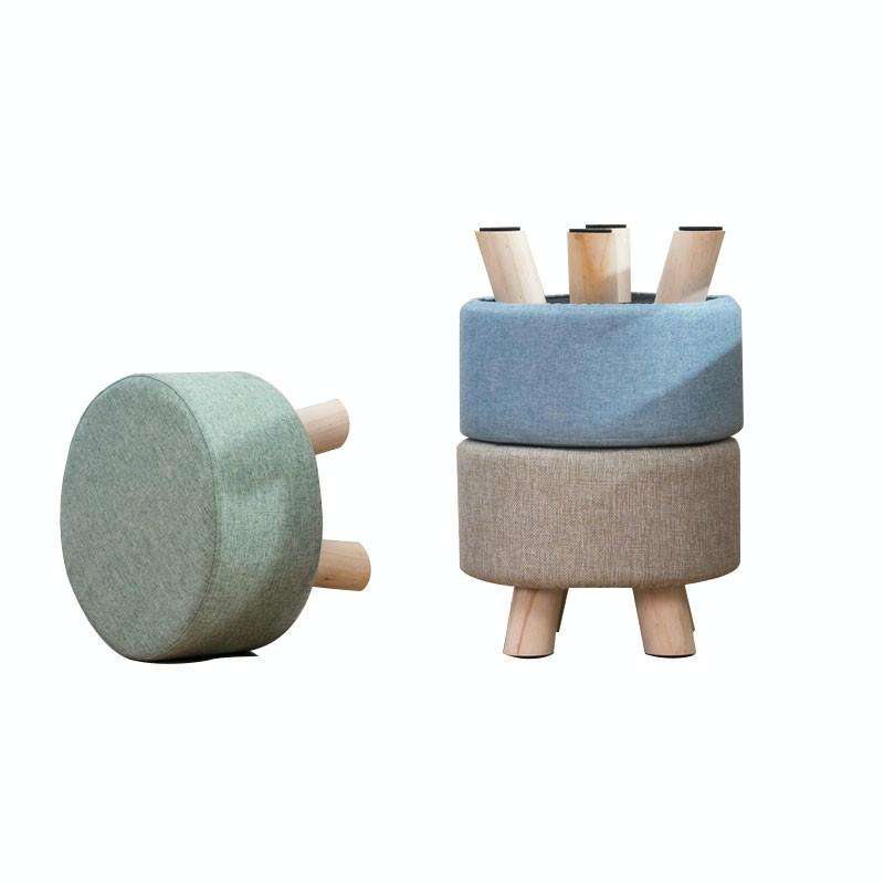Fashion Creative Small Stool Living Room Home Solid Wood Small Chair(Blue)