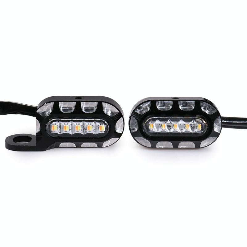 HP-Z058 Motorcycle Modified Rearview Mirror LED Turn Signal Light for Harley Sportsters XL 883 / ...