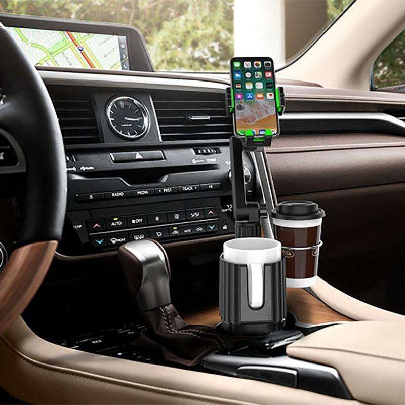 A02 Multifunctional Dual Cup Holder Expander 3 in 1 Adjustable Car Holder Phone Holder