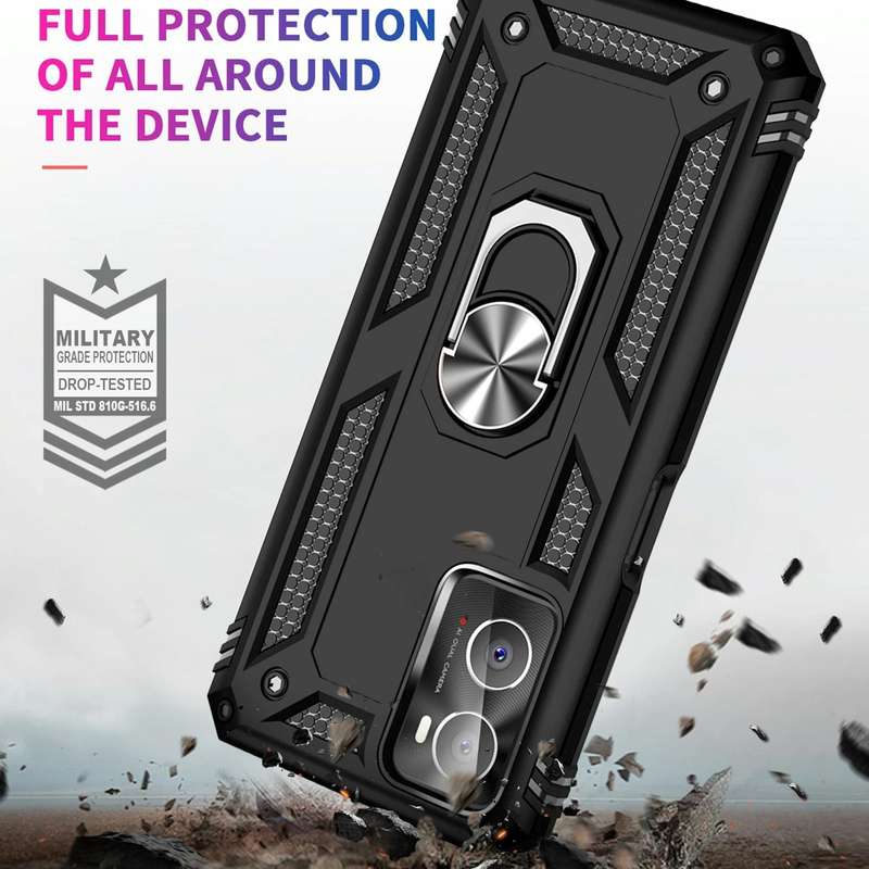 For OPPO A36 / A76 Shockproof TPU + PC Phone Case(Black)