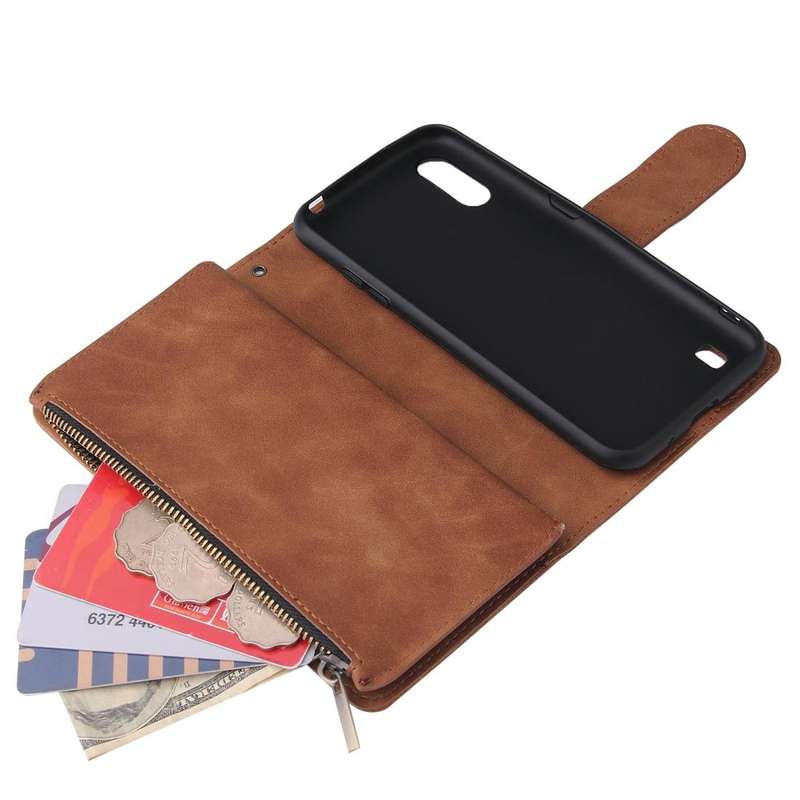 For Galaxy A01 Multifunctional Horizontal Flip Leather Case, with Card Slot & Holder & Zipper Wal...