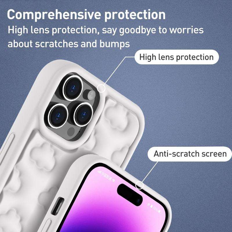 For iPhone 8 Plus / 7 Plus 3D Cloud Pattern TPU Phone Case(Pink)