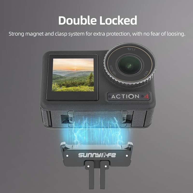 Sunnylife AD691 Magnetic Adapter Mount for DJI Action 2 / Osmo Action 3 / 4 (Black)