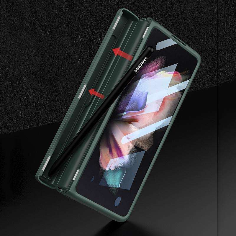 For Samsung Galaxy Z Fold3 5G GKK Integrated Magnetic Full Coverage Phone Flip Case with Pen Box(...