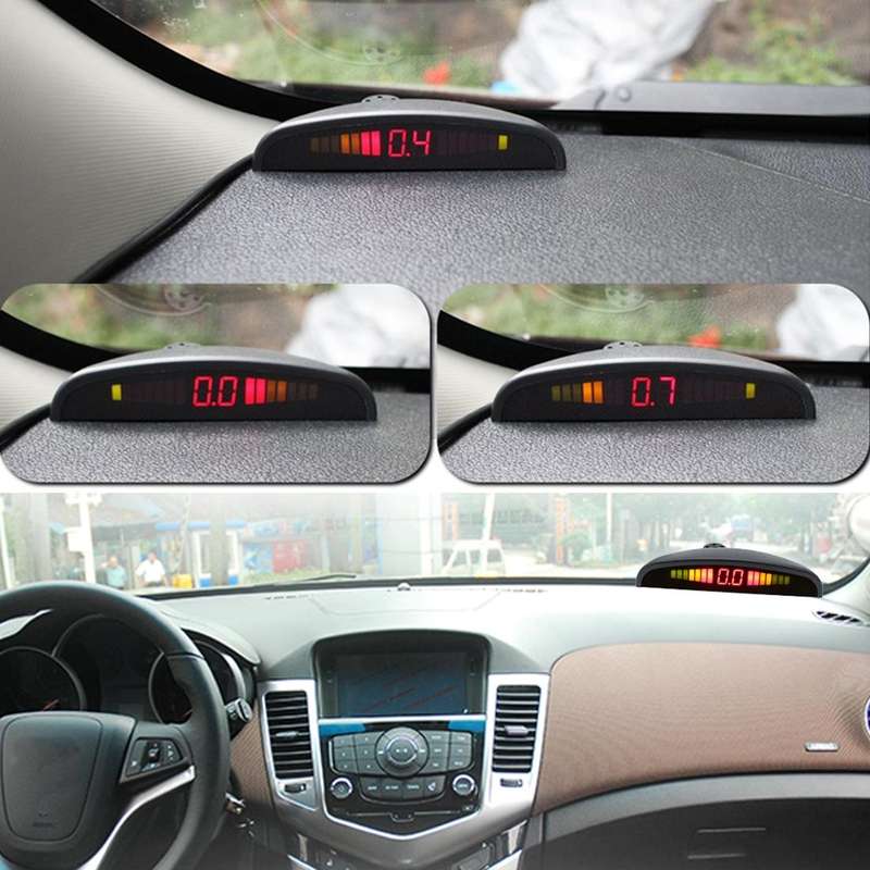 PZ-300-8 Car Parking Reversing Buzzer LED Monitor Parking Alarm Assistance System with 4*7m Front...