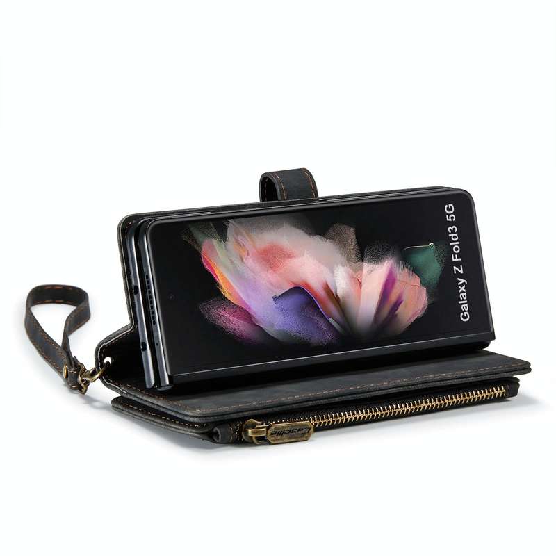 For Samsung Galaxy Z Fold3 5G CaseMe C30 Multifunctional Phone Leather Phone Case(Black)
