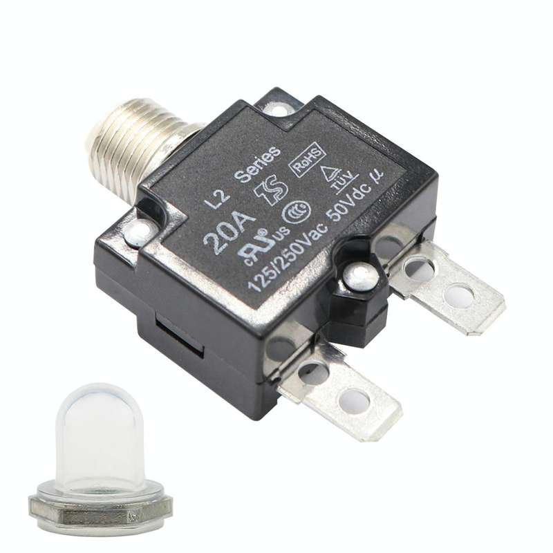 L2 Series 50V Car Overload Protector Manual Reset DC Circuit Breaker with Waterproof Cover, Curre...