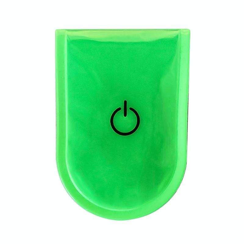 2 PCS Outdoor Night Running Safety Warning Light LED Illuminated Magnet Clip Light (Green)