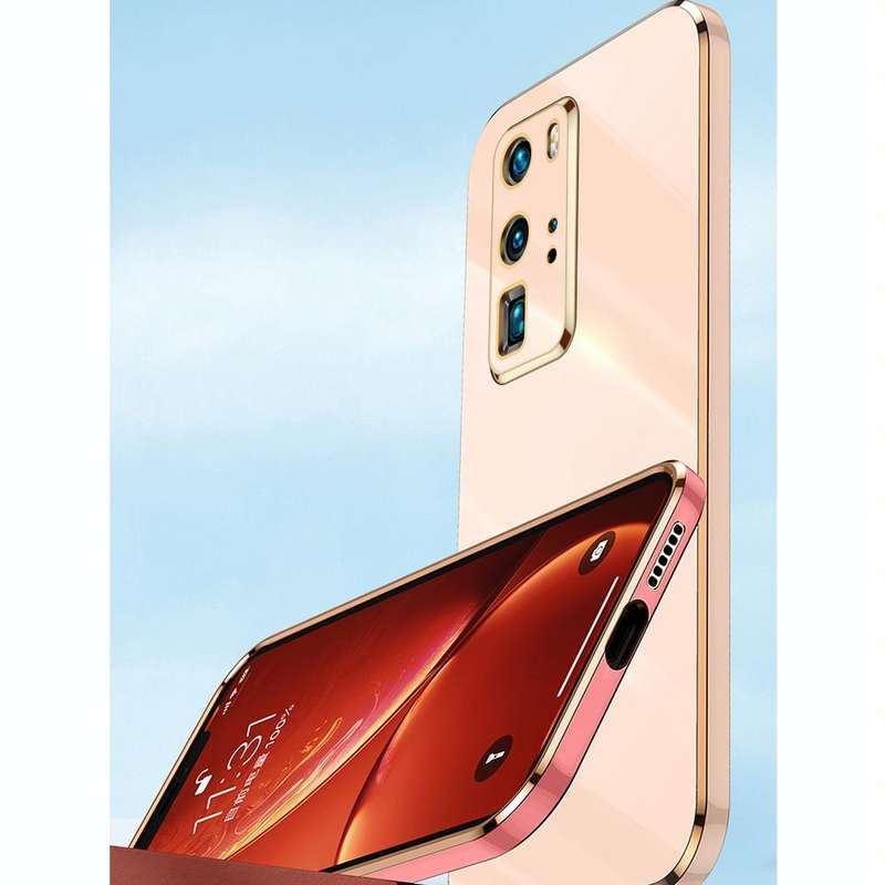 For Huawei P40 XINLI Straight 6D Plating Gold Edge TPU Shockproof Case(White)