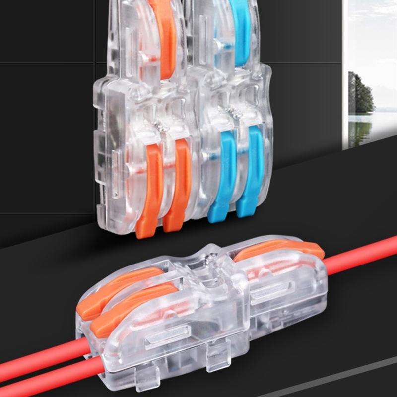 10 PCS Multi-Function Branch Wire Butt Copper Wire Quick Connection Terminal, Model: F14 Blue Han...