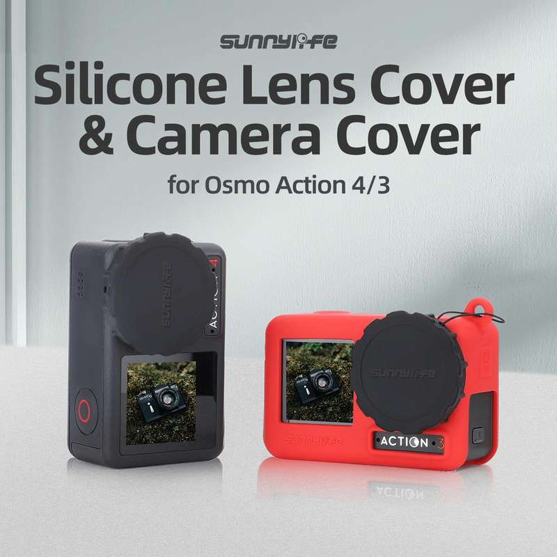 For DJI Osmo Action 3 / 4 Sunnylife 2pcs Scratch-resistant Camera Lens Cap Cover (Black)