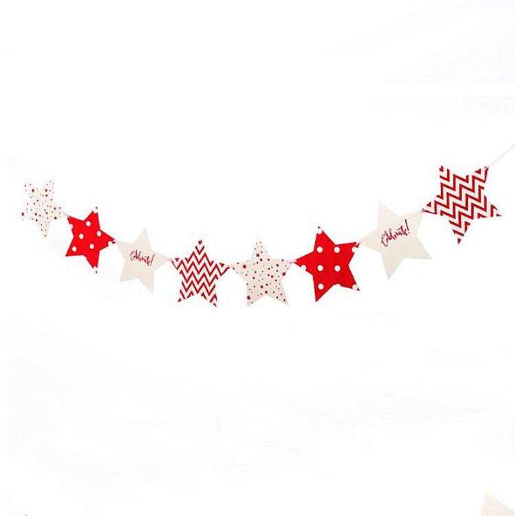 Five-pointed Star Pull Flower Bunting Birthday Holiday Party Decoration Store Dress up Layout Sup...