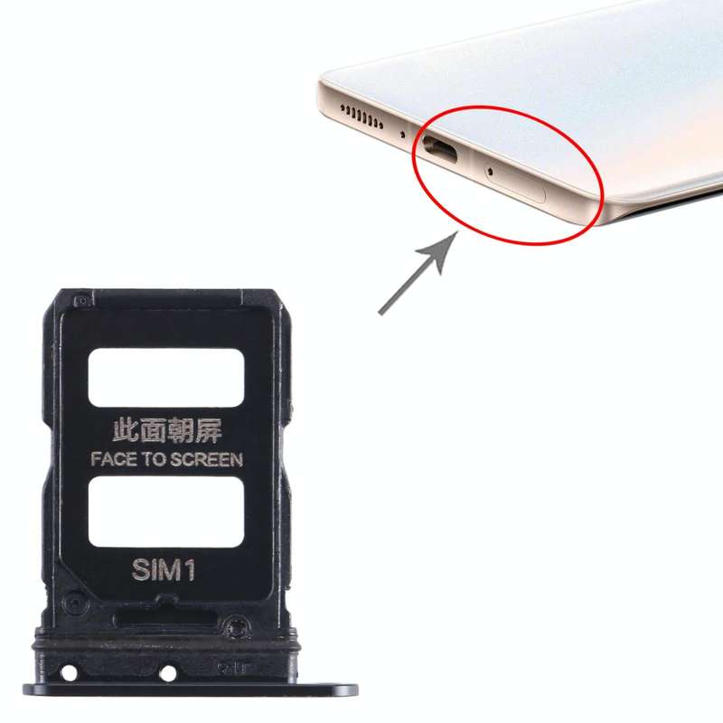 For Xiaomi Civi 1S SIM Card Tray + SIM Card Tray (Black)