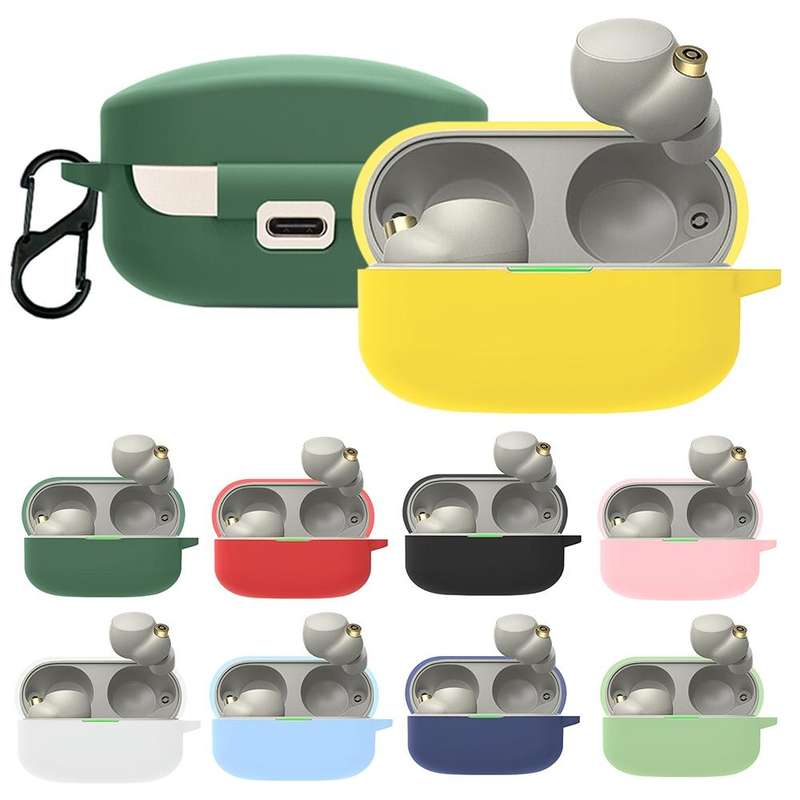 For Sony WF-1000XM4 Wireless Earphone Silicone Protective Case(Dark Green)