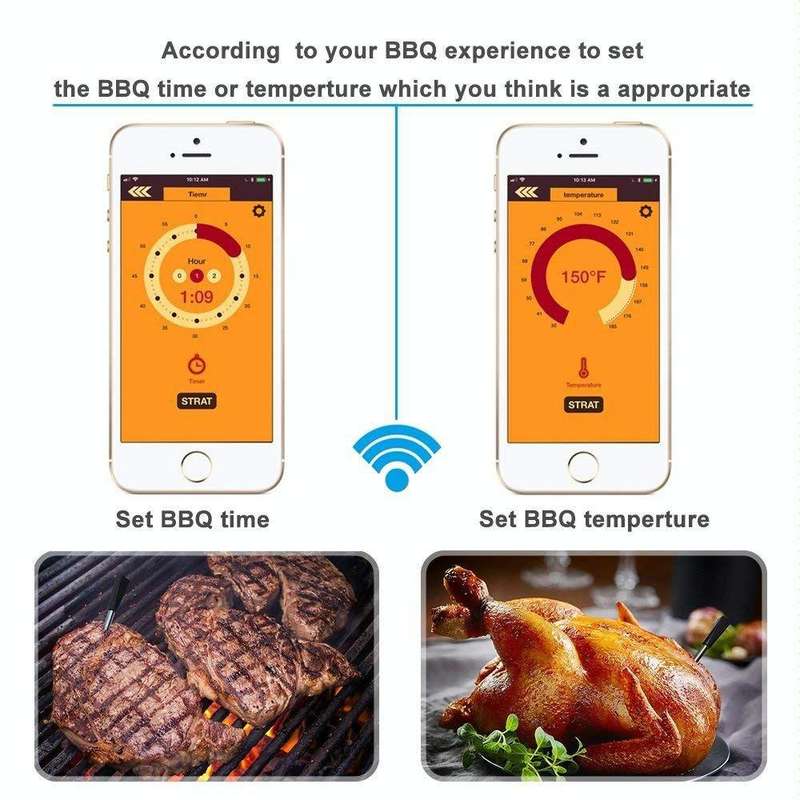 TY530 BBQ Probe Wireless Bluetooth Thermometer Mobile Phone APP Kitchen Food Barbecue Oven Thermo...
