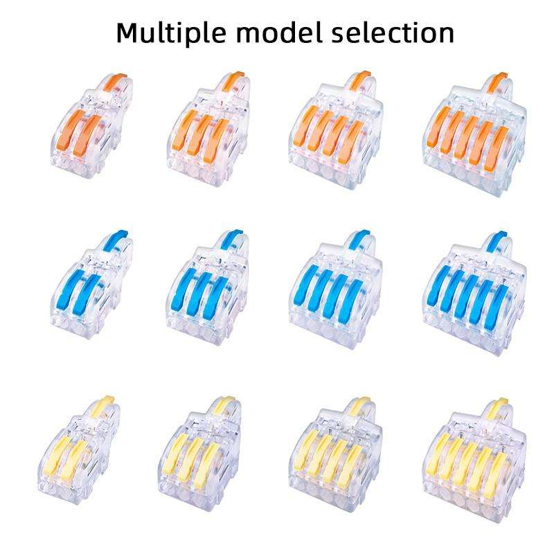 10 PCS Multi-Function Branch Wire Butt Copper Wire Quick Connection Terminal, Model: F14 Blue Han...