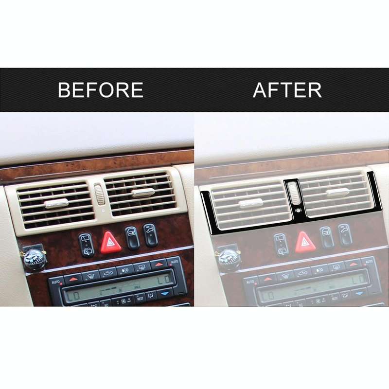 For Mercedes-Benz E-Class W210 1996-2002 Car Central AC Air Outlet Decorative Sticker, Left and R...