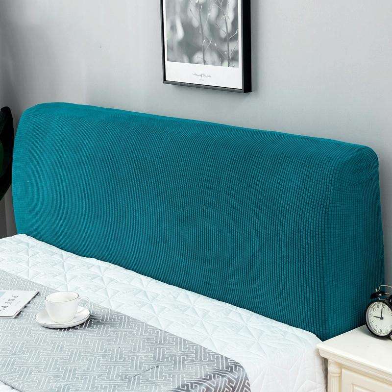 Polar Fleece Elastic Full Covered Headboard Dust Cover, Size:180cm(Cyan)